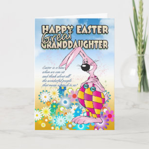 Festiva Tarjeta de Pascua de la Nieta - Conejo de Pascua