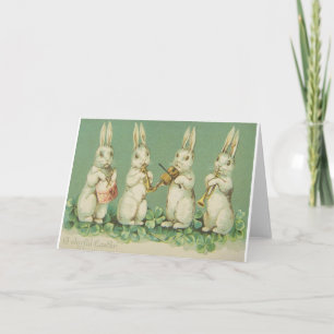 Festiva Tarjeta de pascua de la orquesta del conejito de