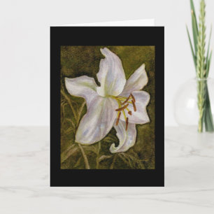 Festiva Tarjeta de Pascua de Lily Blanca Lily
