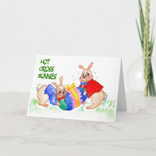 Festiva Tarjeta de Pascua de los conejillos de la Cruz Cal