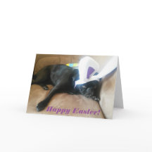 Tarjeta de pascua de los oídos del conejito de