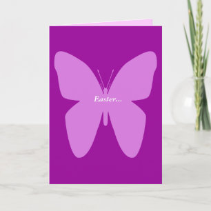 Festiva Tarjeta de Pascua de Mariposa Lavender