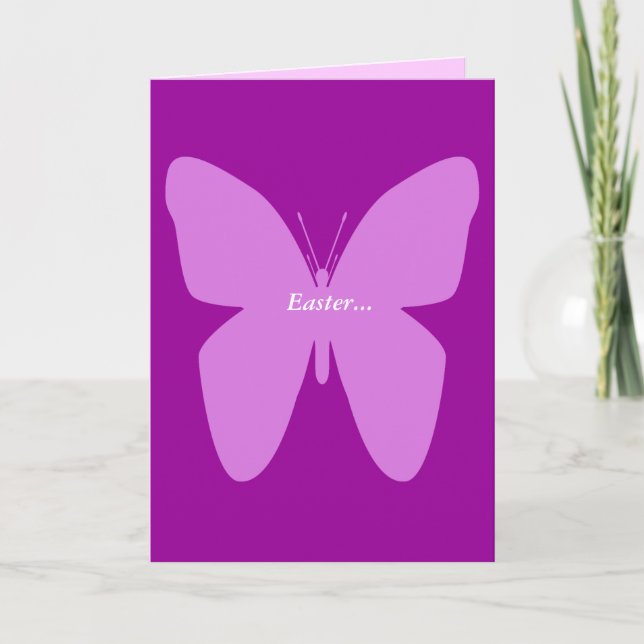 Festiva Tarjeta de Pascua de Mariposa Lavender (Anverso)