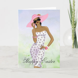 Festiva Tarjeta de Pascua de Mujeres Africanas Estadounide