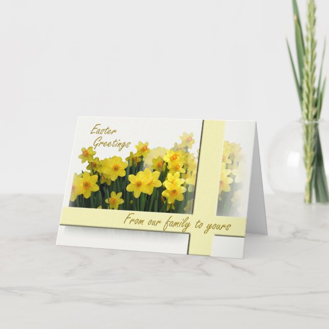 Festiva Tarjeta de pascua - de nuestra familia el suyo (Anverso)