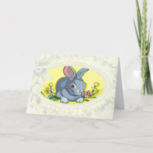 Festiva Tarjeta de Pascua de Pascua para Conejitos de Prim