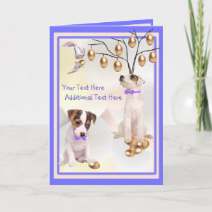 Festiva Tarjeta de Pascua de personalizar Jack Russell Pup