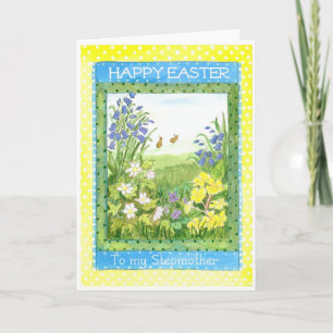 Festiva Tarjeta de Pascua de Primavera para una madrastra