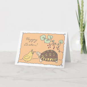 Festiva Tarjeta de Pascua de Tortoise Angulate 4 para pers