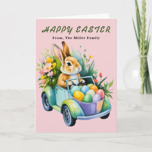 Festiva Tarjeta de Pascua del conejo de Pascua dulce condu