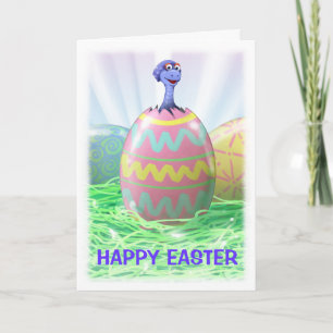 Festiva Tarjeta de pascua del dinosaurio