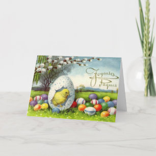 Festiva Tarjeta de pascua del francés de Joyeuses Pâques