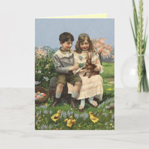 Festiva Tarjeta de pascua del Victorian