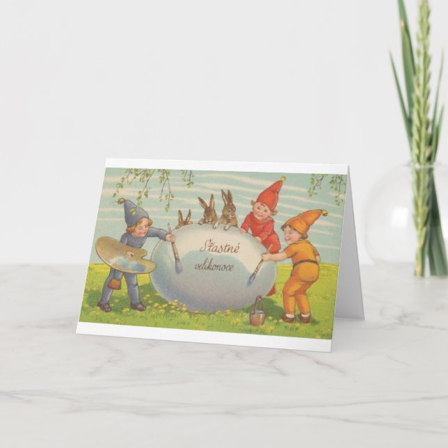 Festiva Tarjeta de Pascua Eslovaca/Checa (Anverso)