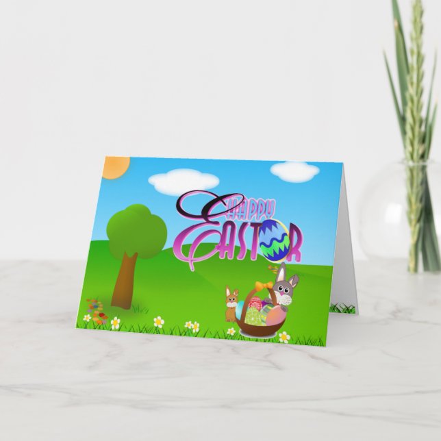 Festiva Tarjeta de pascua feliz (Anverso)