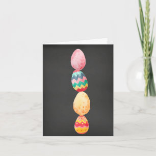 Festiva Tarjeta de Pascua Feliz con Huevos Coloridos