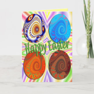 Festiva Tarjeta de pascua feliz con los huevos