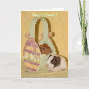 Festiva Tarjeta de pascua feliz de los conejillos de