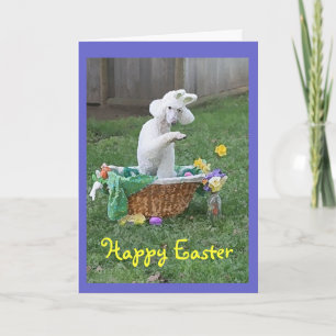 Festiva Tarjeta de pascua feliz de Winnie el caniche