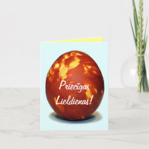 Festiva Tarjeta de pascua feliz en Latvian