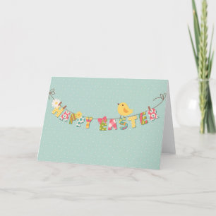 Festiva Tarjeta de pascua feliz linda