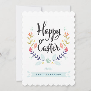 Festiva Tarjeta de pascua feliz personalizada