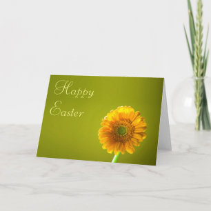 Festiva Tarjeta de pascua - flor amarilla del Gerbera de
