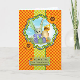 Festiva Tarjeta de pascua linda de la bisnieta con el