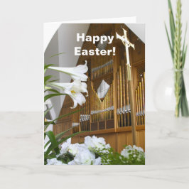 Festiva Tarjeta de pascua - lirios y órgano