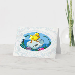 Festiva Tarjeta de Pascua para Chick recién nacida