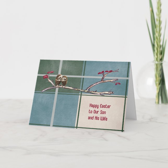 Festiva Tarjeta de Pascua para diseño de placa azul para h (Anverso)