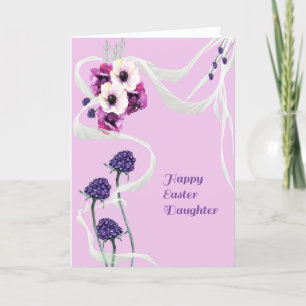 Festiva Tarjeta de Pascua para Hija Adulta con Flores