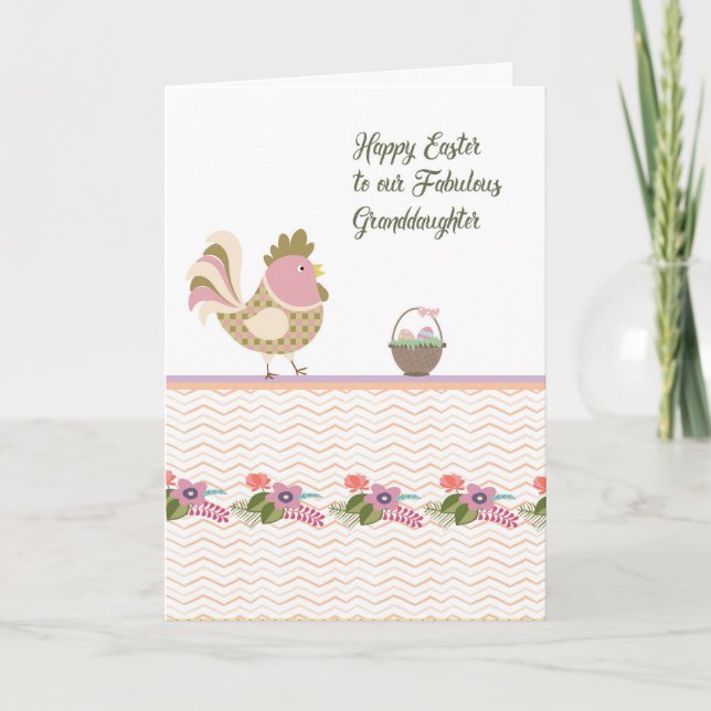 Festiva Tarjeta de Pascua para Nieta (Anverso)