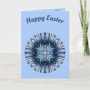 Festiva ~ Tarjeta de Pascua patrón ~ Tonos de Azul y Blanc
