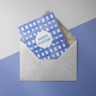 Festiva Tarjeta de Pascua Periwinkle plaid