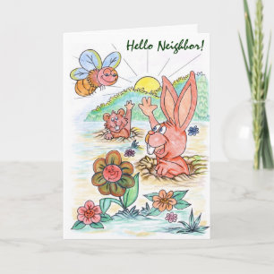 Festiva Tarjeta de Pascua personalizada con conejito