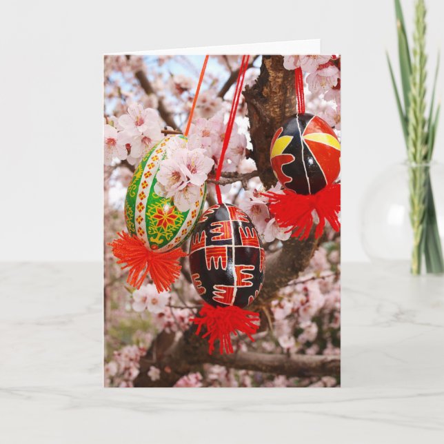 Festiva Tarjeta de Pascua Pysanka del ucraniano (Anverso)