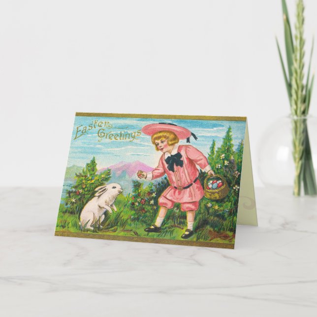 Festiva Tarjeta de Pascua Retro (Anverso)