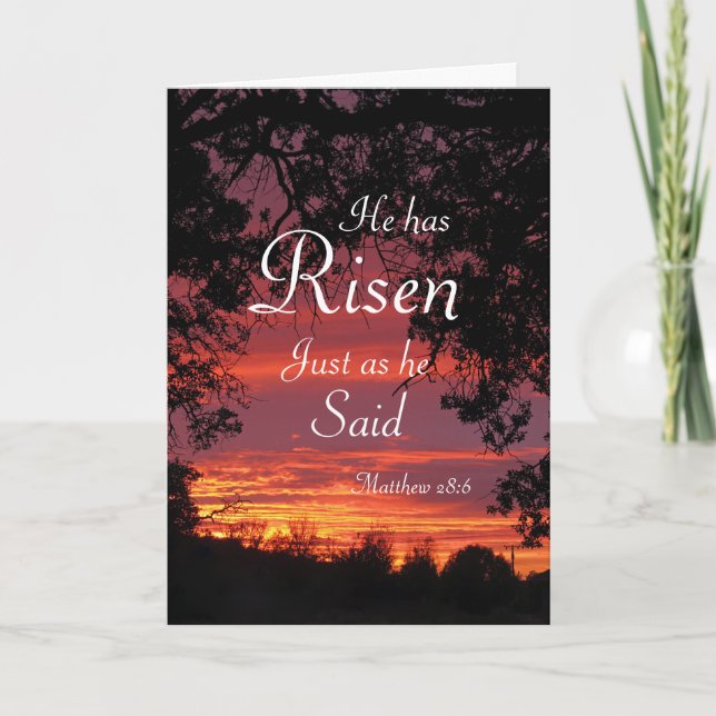 Festiva Tarjeta de Pascua Risen Lord Sunrise (Anverso)