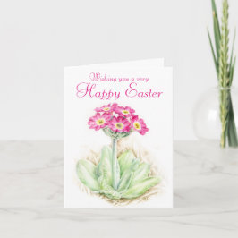 Festiva Tarjeta de pascua rosada floral de la primavera