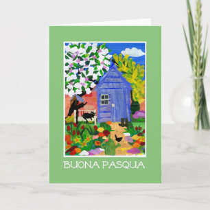 Festiva Tarjeta de Pascua 'Spring Garden' - Saludo italian