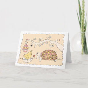 Festiva Tarjeta de Pascua Tortoise de personalizable 2