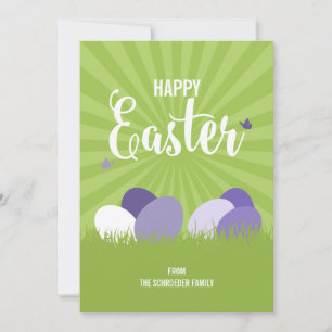 Festiva Tarjeta de Pascua Verde y Ultra Violeta