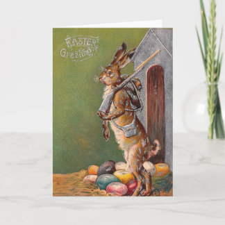 Festiva Tarjeta de Pascua Victoriana de la Antigüedad Bunn