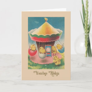 Festiva Tarjeta de Pascua Vintage de Polonia Wesołego Alle
