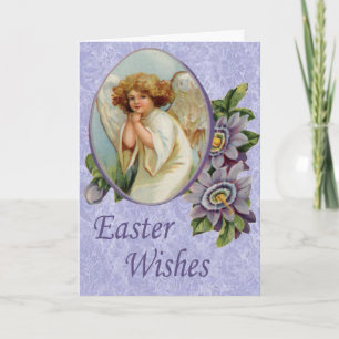 Festiva Tarjeta de Pascua Violet Angel