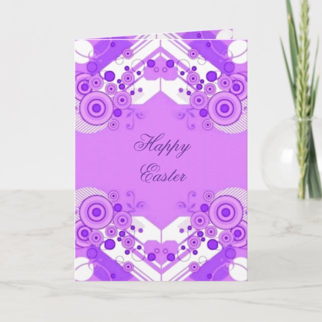 Festiva Tarjeta de Pascua Violet Deco (Anverso)