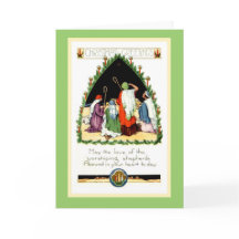 Tarjeta de pastores de Navidades de Art Nouveau re