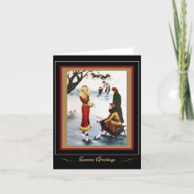 Tarjeta de patinaje sobre hielo de los años 20 de 