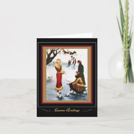 Festiva Tarjeta de patinaje sobre hielo de los años 20 de 